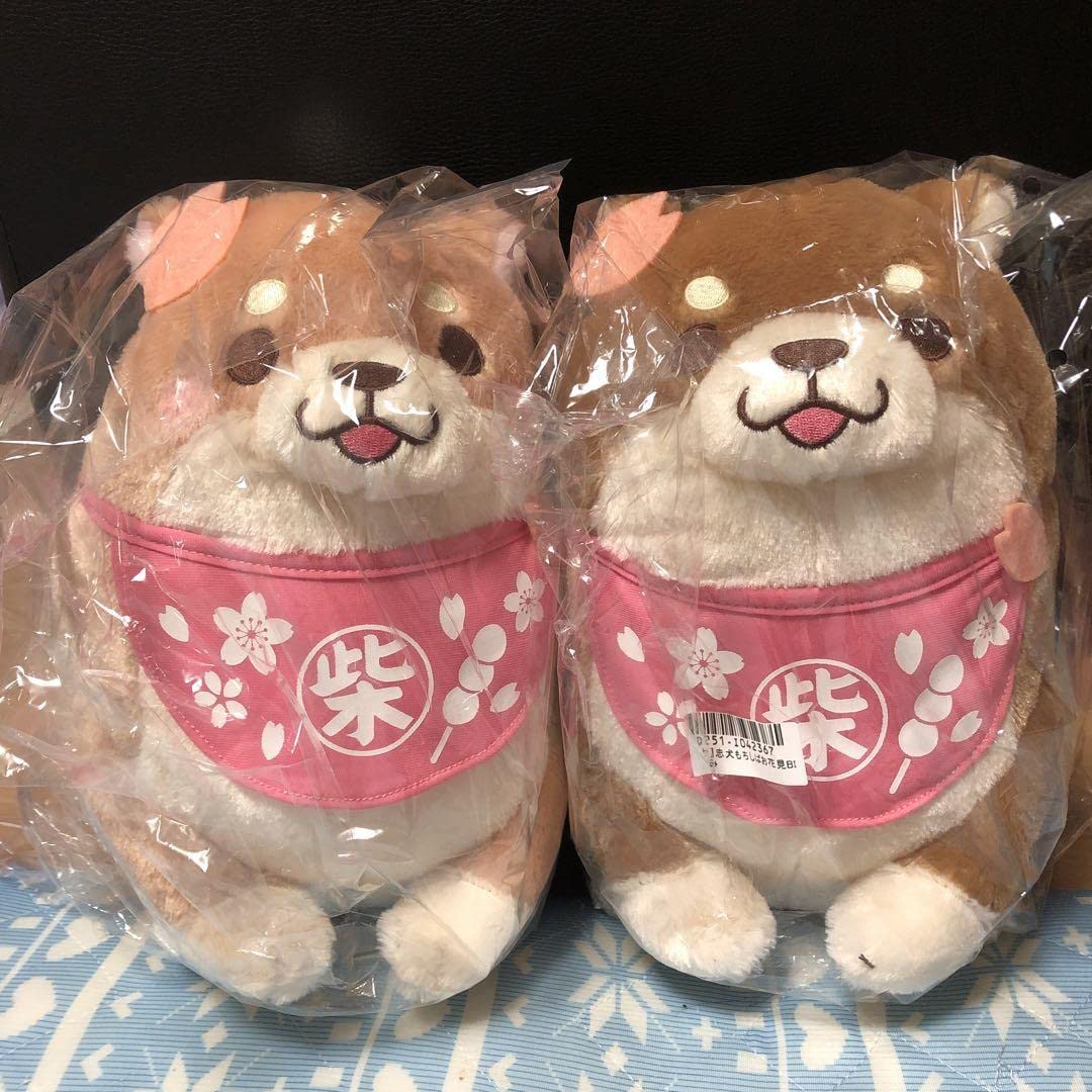 忠犬もちしば　もちもち寝そべりBIGぬいぐるみ　さくら、もなか＆きなこ、おかか 忠犬もちしば もちもち寝そべりBIGぬいぐるみ さくら、もなか